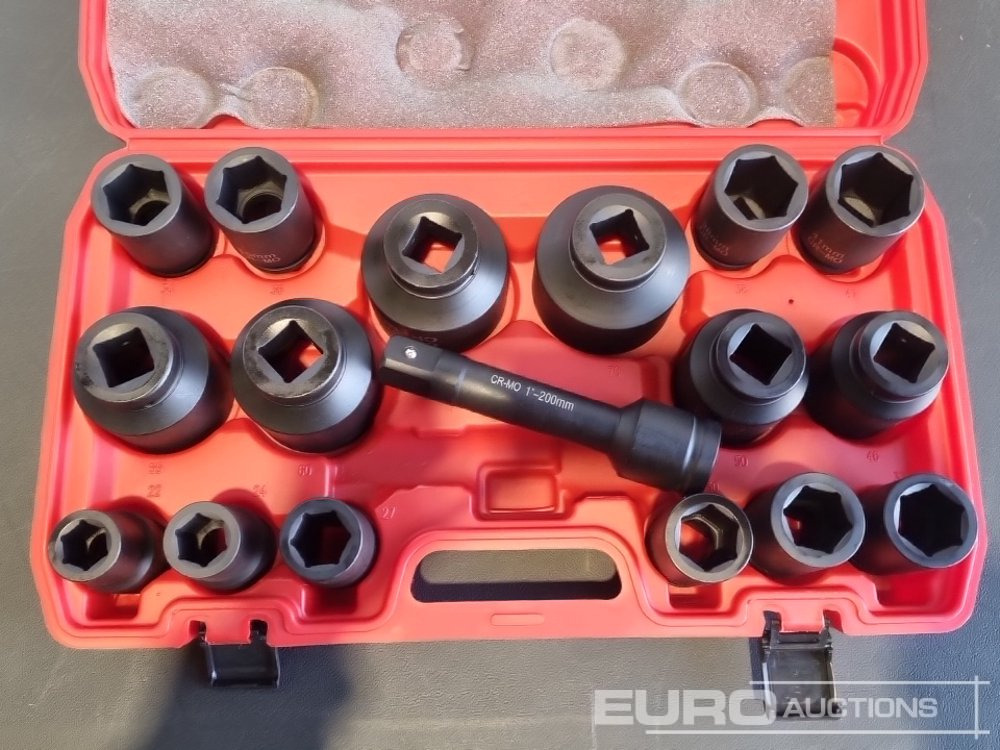 Unused 2025 Boss 1" 17pc Pneumatic Socket Set, 8" Extension Rod - Опрема за работилница: слика 5 Unused 2025 Boss 1" 17pc Pneumatic Socket Set, 8" Extension Rod - Опрема за работилница: слика 5