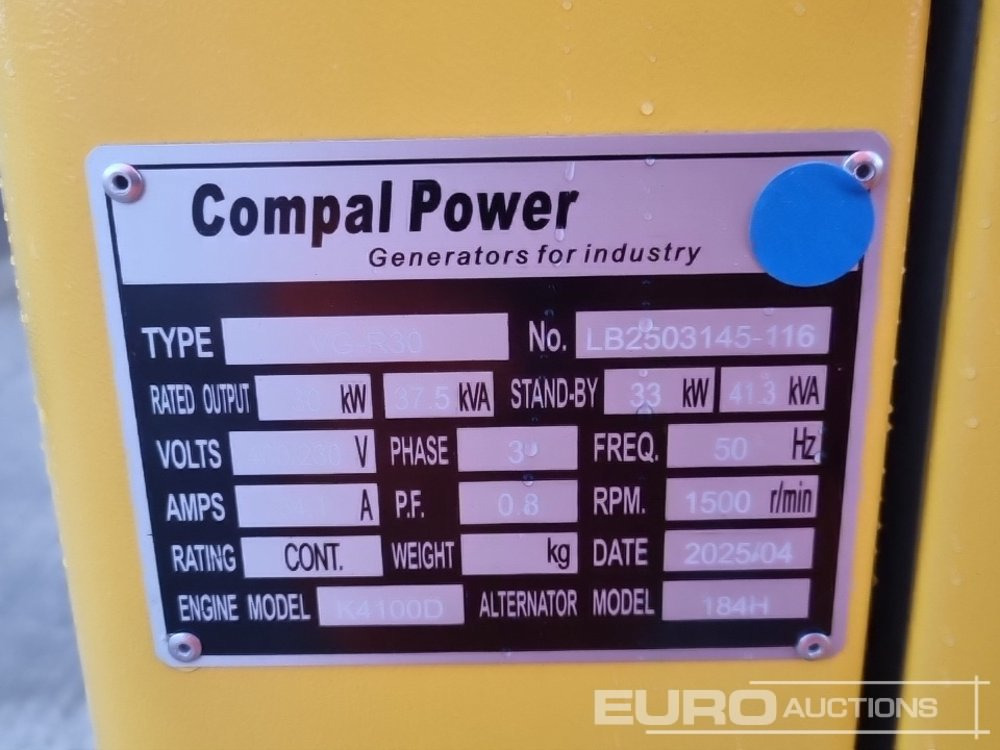 Генераторска поставка Unused 2025 Compal Power VG-R30: слика 29