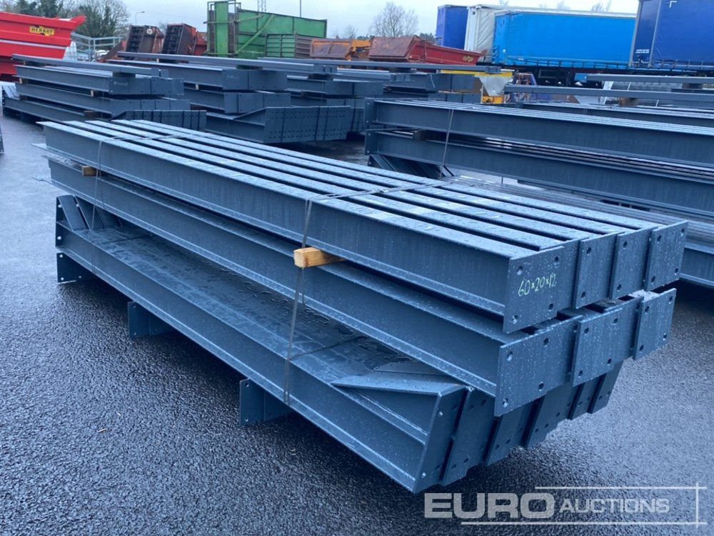 Unused 60' x 20' x 12' Steel Frame Building, 12.5 Roof Pitch, Purlin Cleats - Градежен контејнер: слика 2 Unused 60' x 20' x 12' Steel Frame Building, 12.5 Roof Pitch, Purlin Cleats - Градежен контејнер: слика 2