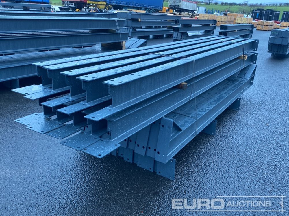 Unused 60' x 20' x 12' Steel Frame Building, 12.5 Roof Pitch, Purlin Cleats - Градежен контејнер: слика 1 Unused 60' x 20' x 12' Steel Frame Building, 12.5 Roof Pitch, Purlin Cleats - Градежен контејнер: слика 1