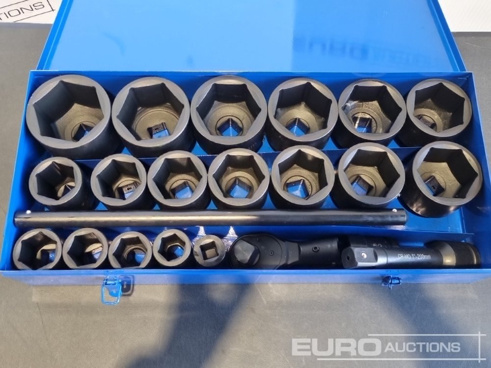 Unused Boss 1" 21pc Pneumatic Socket Set, 8" Impact Extension Bar, Universal Joint, Quick Release Ratchet Handle, 20" T-sliding Bar - Опрема за работилница: слика 4 Unused Boss 1" 21pc Pneumatic Socket Set, 8" Impact Extension Bar, Universal Joint, Quick Release Ratchet Handle, 20" T-sliding Bar - Опрема за работилница: слика 4