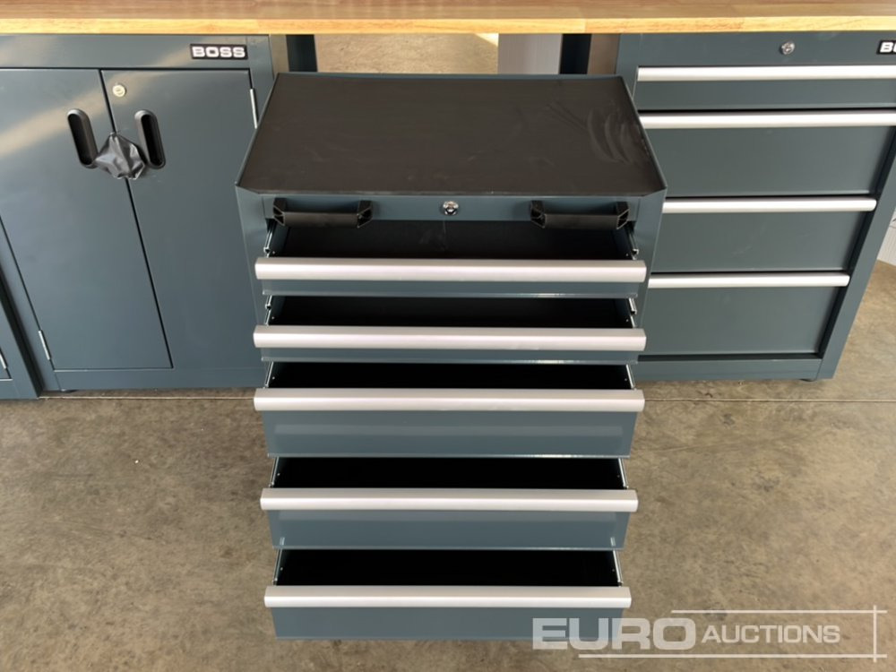 Градежна опрема Unused Boss 2.6m 9 Drawer, 5 Cabinet Tool Station: слика 14