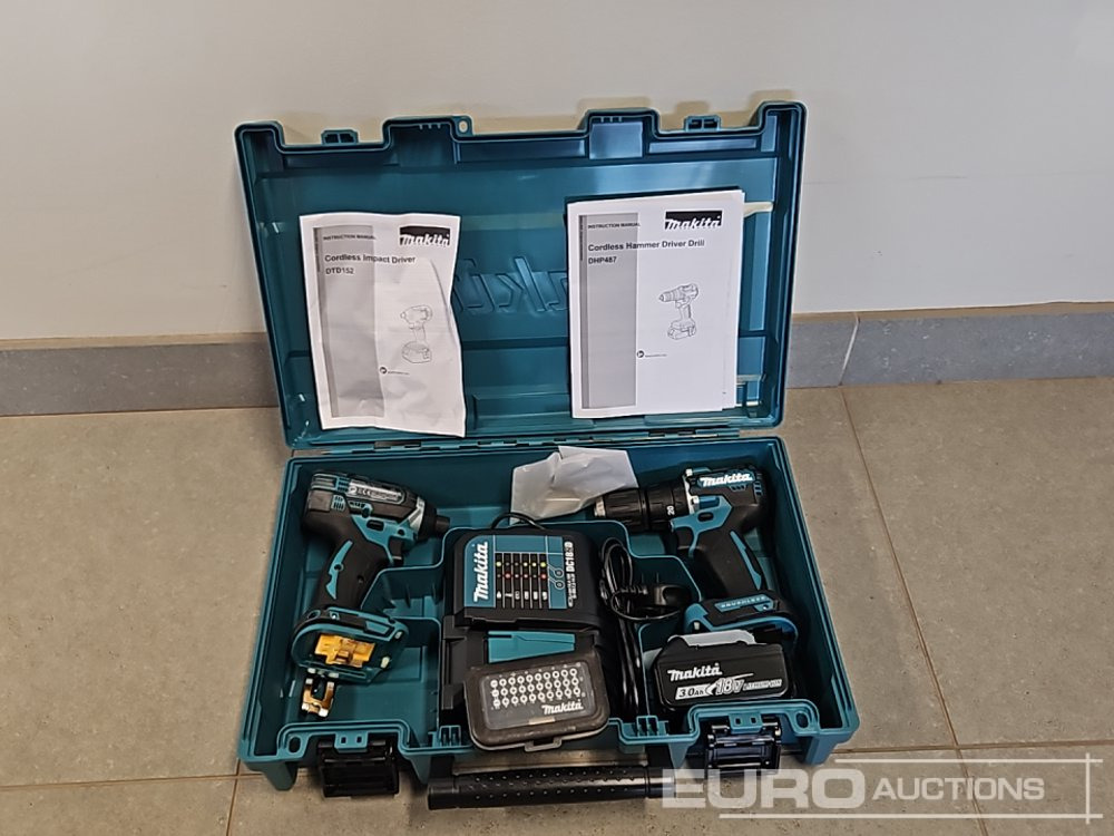 Unused Makita DHP453 18V LXT Combi Dril, Makita DTD152 18V LXT Impact Driver, Battery, Charger, Bit Set - Опрема за работилница: слика 2 Unused Makita DHP453 18V LXT Combi Dril, Makita DTD152 18V LXT Impact Driver, Battery, Charger, Bit Set - Опрема за работилница: слика 2
