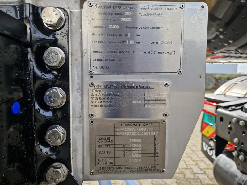 Полуприколка цистерна Magyar 36000 liter levensmiddelen tankoplegger NEW/NIEUW/NEU: слика 11