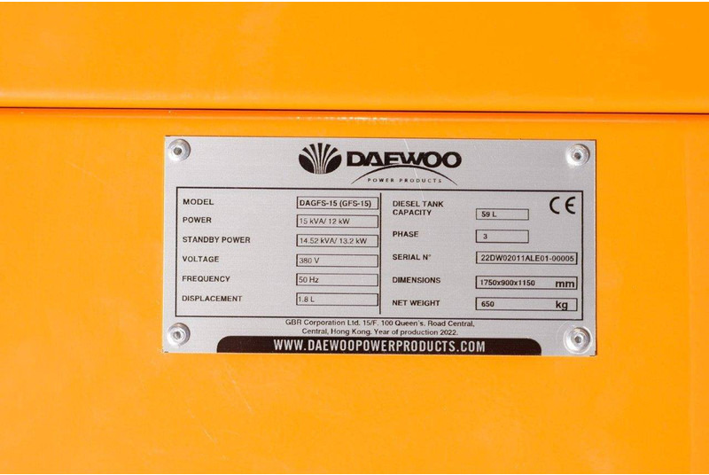 Daewoo DAGFS-15 - Генераторска поставка: слика 4 Daewoo DAGFS-15 - Генераторска поставка: слика 4