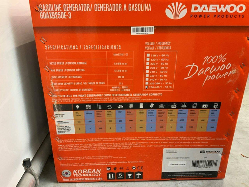 Daewoo GDAX9250E-3 - Генераторска поставка: слика 5 Daewoo GDAX9250E-3 - Генераторска поставка: слика 5