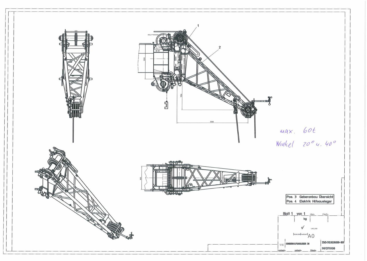 Liebherr Zubehör = LTM 1300/1 u. LTM 1300-6.1 / MONTAGESPITZE - SONDERSPITZE 60 t - Мобилен кран: слика 2 Liebherr Zubehör = LTM 1300/1 u. LTM 1300-6.1 / MONTAGESPITZE - SONDERSPITZE 60 t - Мобилен кран: слика 2