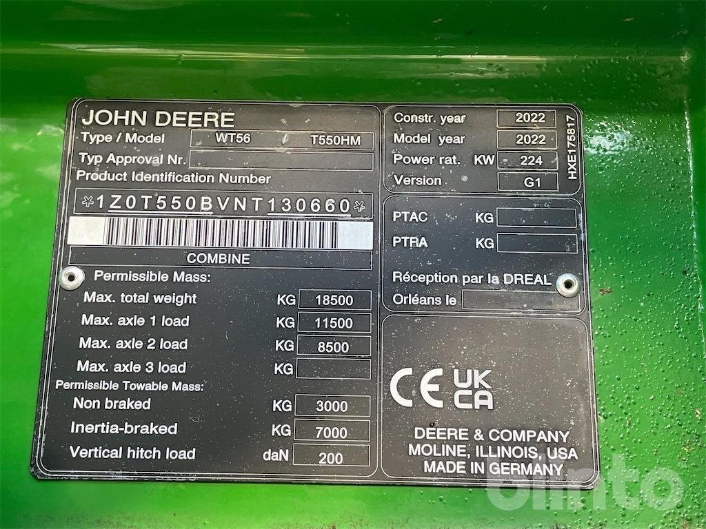 John Deere WT56 T550HM mit 620R (2022) - Комбајн: слика 5 John Deere WT56 T550HM mit 620R (2022) - Комбајн: слика 5