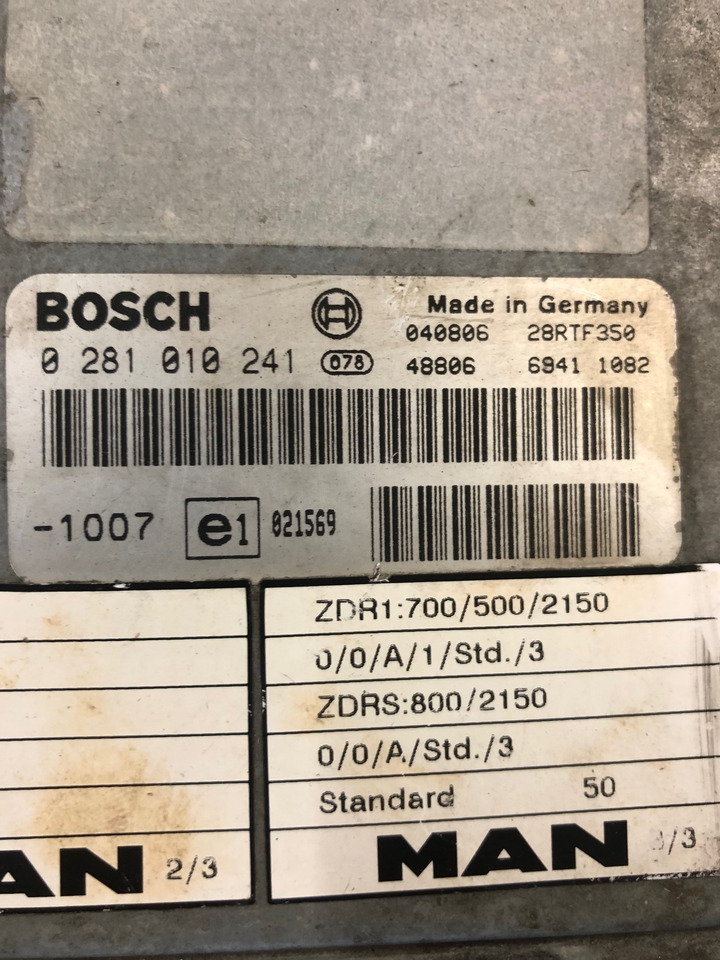CENTRALINA EDC - RIF. BOSCH 0281010241 - RIF. MAN 51116157267 - Единица за контрола: слика 2 CENTRALINA EDC - RIF. BOSCH 0281010241 - RIF. MAN 51116157267 - Единица за контрола: слика 2