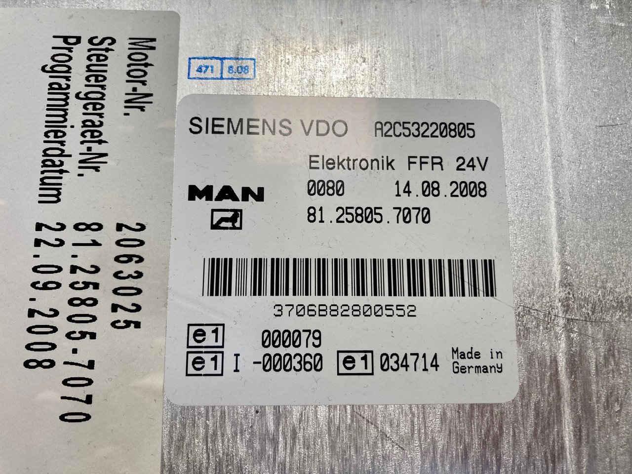 CENTRALINA FFR - MAN 81258057070 - SIEMENS VDO A2C53220805 - Единица за контрола: слика 3 CENTRALINA FFR - MAN 81258057070 - SIEMENS VDO A2C53220805 - Единица за контрола: слика 3