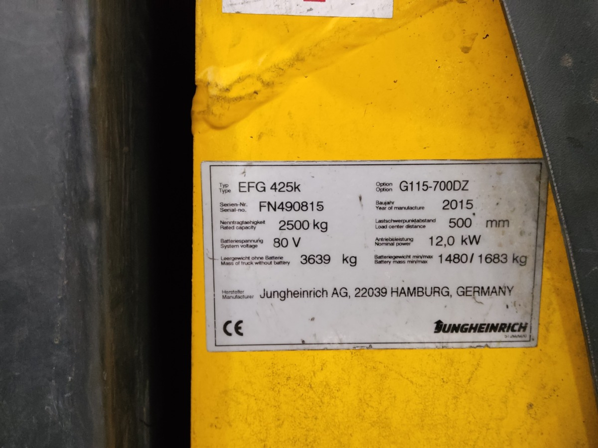 Jungheinrich EFG425K - Електричен вилушкар: слика 5 Jungheinrich EFG425K - Електричен вилушкар: слика 5