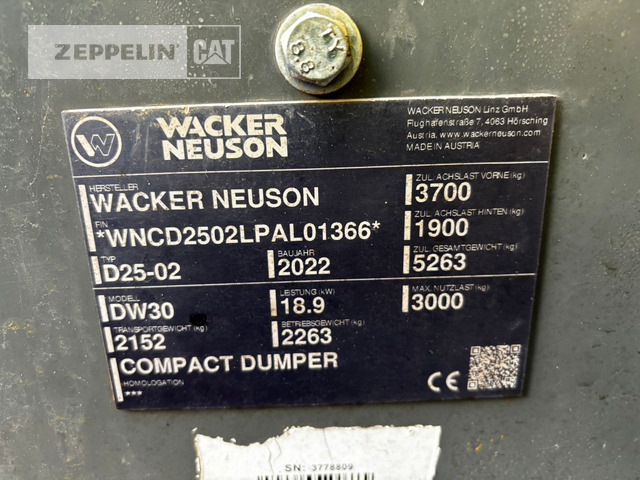 Зглобен истоварувач Wacker DW30: слика 14