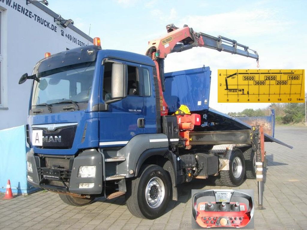 MAN TG-S 26.480 6x4 BL 3-Achs Kipper Kran Palf. PK 2 MAN TG-S 26.480 6x4 BL 3-Achs Kipper Kran Palf. PK 2 - Кипер, Камион со кран: слика 1 MAN TG-S 26.480 6x4 BL 3-Achs Kipper Kran Palf. PK 2 MAN TG-S 26.480 6x4 BL 3-Achs Kipper Kran Palf. PK 2 - Кипер, Камион со кран: слика 1