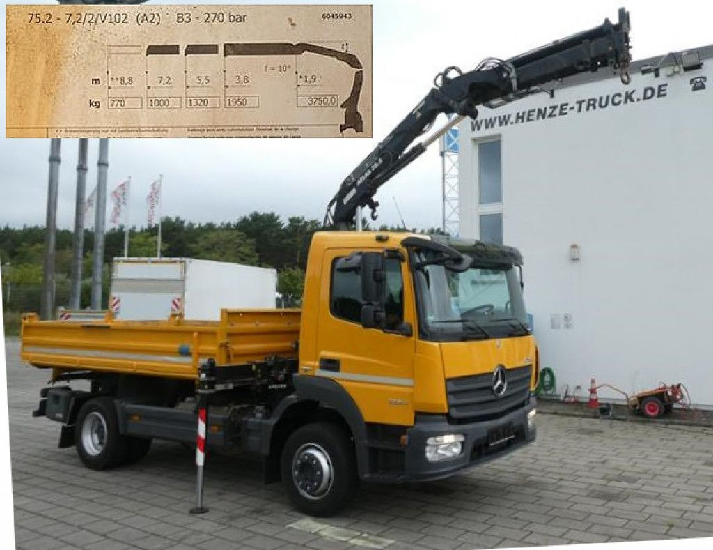 Mercedes-Benz Atego 1224 K 2-Achs Kipper Kran 2x Hdr Ausschub - Кипер, Камион со кран: слика 2 Mercedes-Benz Atego 1224 K 2-Achs Kipper Kran 2x Hdr Ausschub - Кипер, Камион со кран: слика 2